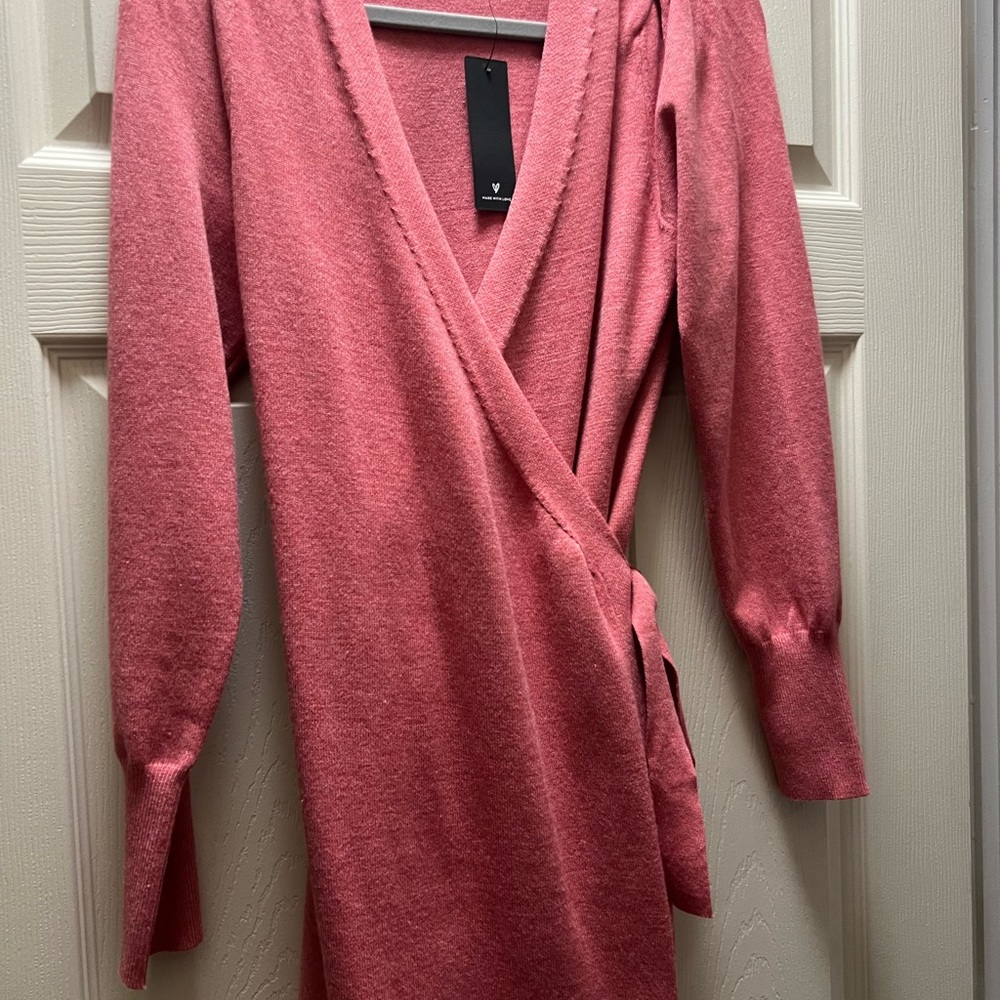 Lulu's Pink Wrap Dress